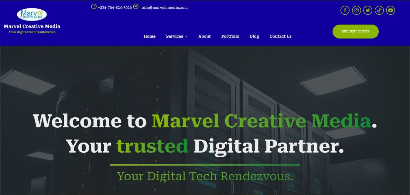 Marvel Creative Media Website Preview