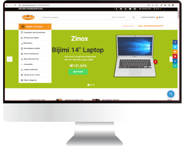 MarvelMarts Online Shopping project interface mockup representation
