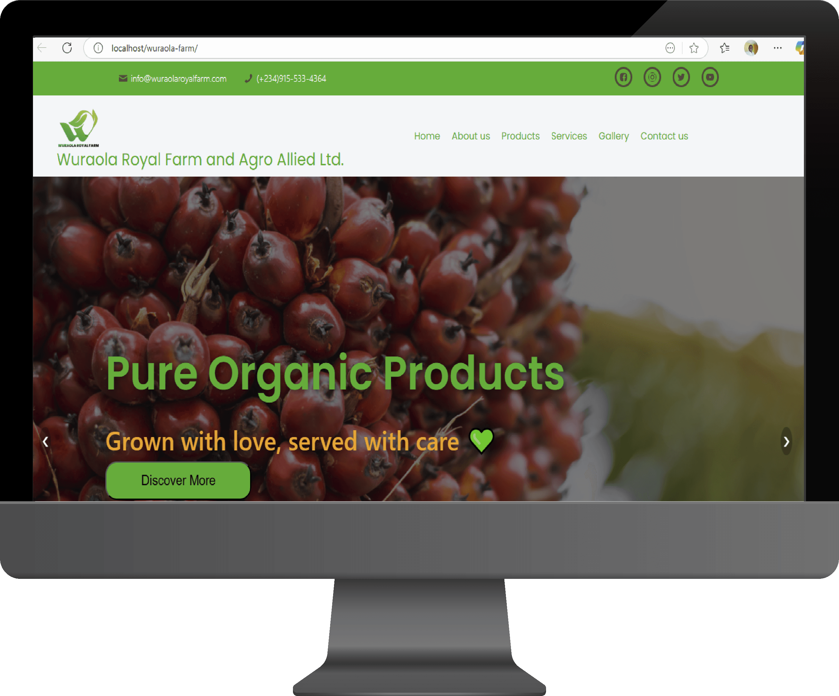 Wuraola Royal Farm project interface mockup representation